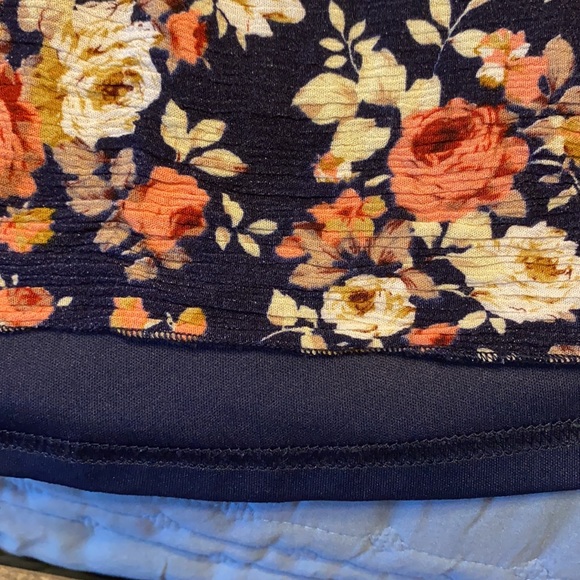 Navy floral long sleeve aline dress - Picture 8 of 8